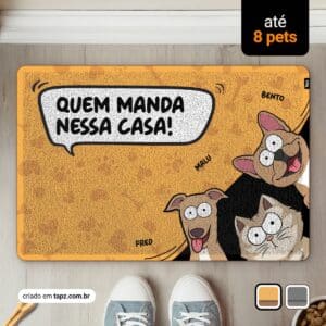 Tapete Capacho Pet Divertido Personalizado Antiderrapante - 60x40cm, Classic