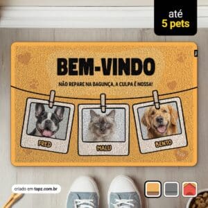Tapete Capacho Pet Personalizado Antiderrapante Tapz - 60x40cm, Photo Classic