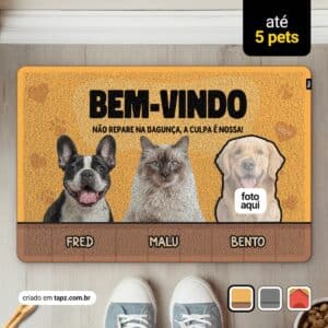 Tapete Capacho Pet Personalizado com Foto Antiderrapante - 60x40cm, Classic
