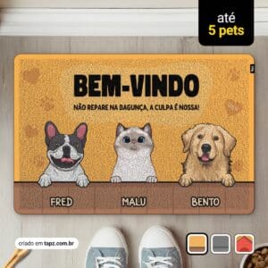 Tapete Capacho Pet Personalizado Antiderrapante Tapz - 60x40cm, Classic