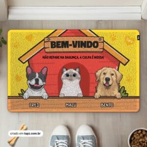 Tapete Capacho Pet Personalizado Antiderrapante Tapz - 80x50cm, House