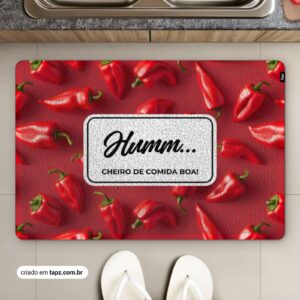 Tapete Capacho Kitchen Personalizado Antiderrapante - 60x40cm, Spices
