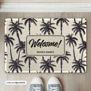 Tapete Capacho Praia Verão Personalizado Antiderrapante - 60x40cm, Beach