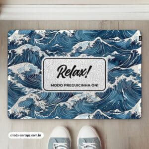 Tapete Capacho Praia Verão Personalizado Antiderrapante - 60x40cm, Ocean