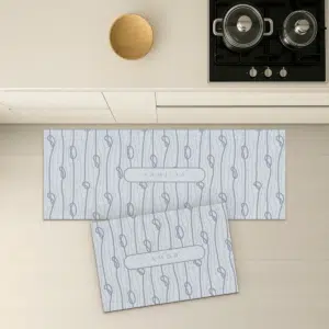 Passadeira Absorvente Fio de Laço Antiderrapante Personalizada - kit, Azul Geada