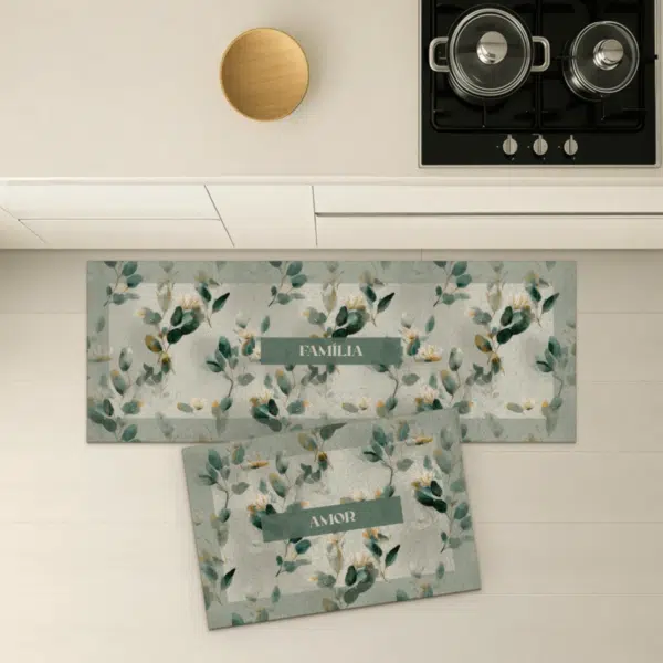 Passadeira Absorvente Floral Antiderrapante Personalizada
