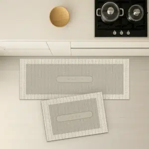 Passadeira Absorvente Sisal Antiderrapante Personalizada - kit, Bege Nuvem