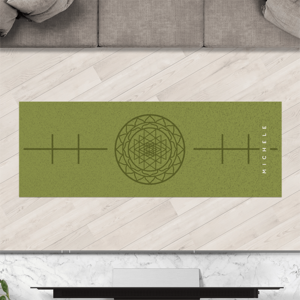 Tapete para Yoga Personalizado Antiderrapante 166x60cm - Aura Mística