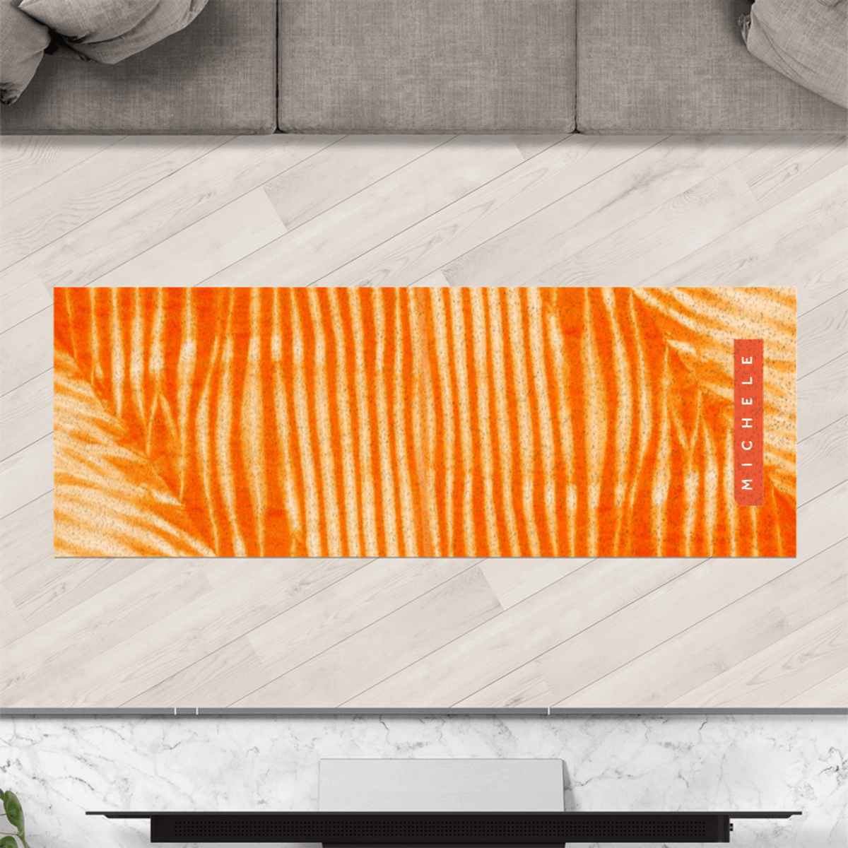 Tapete para Yoga Personalizado Antiderrapante 166x60cm - Chamas do Deserto