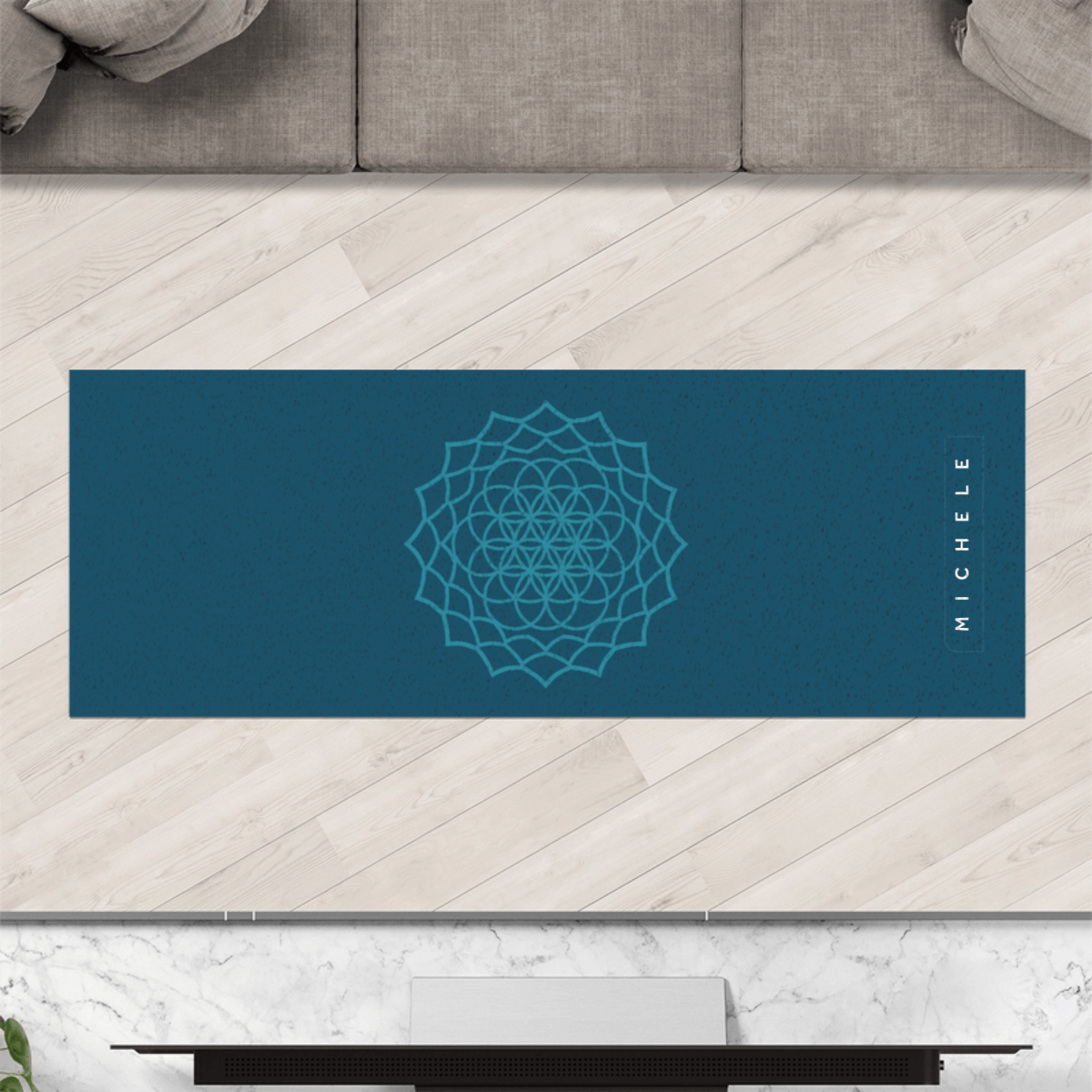 Tapete para Yoga Personalizado Antiderrapante 166x60cm - Flor de Lótus
